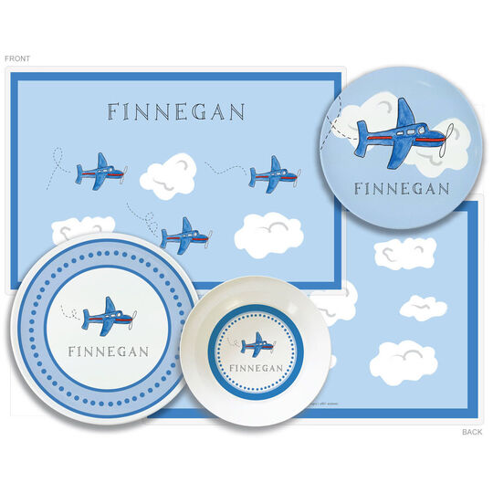 Airplane 4-Piece Dinnerware Set